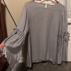 Blue and white stripe blouse